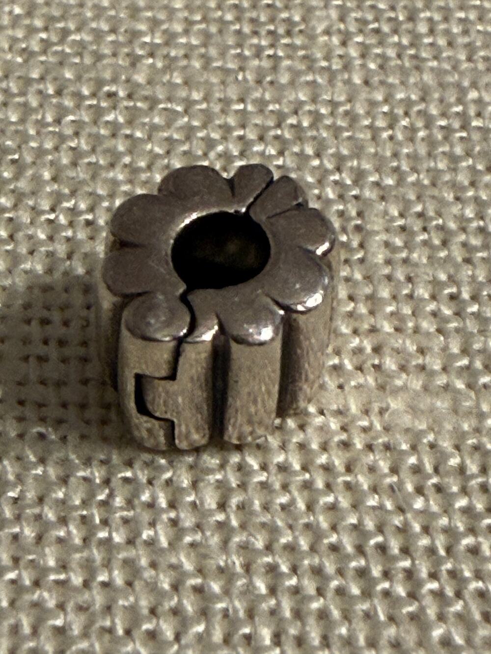 Authentic Pandora 925 ALE Flower Spacer Charm Sterling Silver